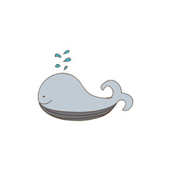 colorful whale icon stock, vector illustration design image