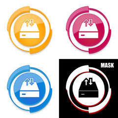  okrągła ikona 3D z blaskiem zestaw 