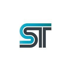 Initial Letter ST Linked Design Logo