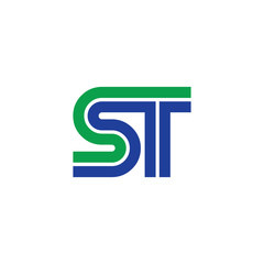 Initial Letter ST Linked Design Logo