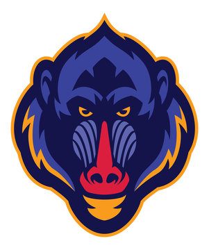 Mandrill monkey head mascot