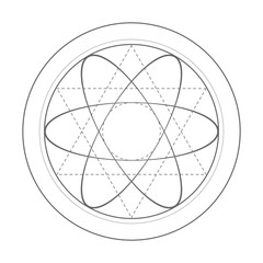 sacred geometry symbol illustration. Vector energy star of rotated circles