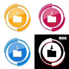  okrągła ikona 3D z blaskiem zestaw 