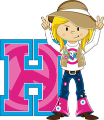 H is for Hippie Learning Illustration