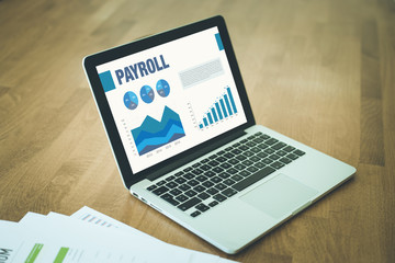 Business Graphs and Charts Concept with PAYROLL word