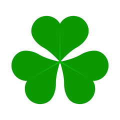 Green Lucky Four Leaf Irish Clover for St. Patricks Day. Vector illustration