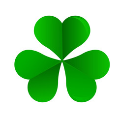 Green Lucky Irish Clover for St. Patricks Day. Vector illustration