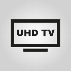 UHD TV icon. Television and display, televisor symbol. Flat design. Stock - Vector illustration