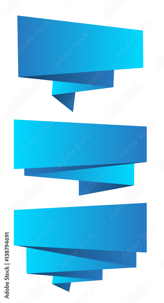 Poster set of bright ribbons with shadows. vector design elements in retro style. eps10