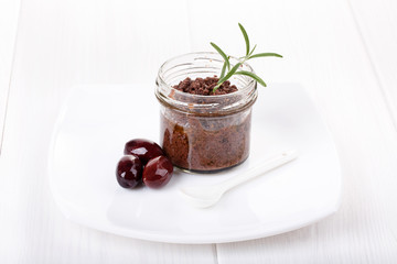 Tapenade – olive paste made from kalamata olives.