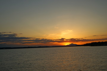 涸沼の夕景