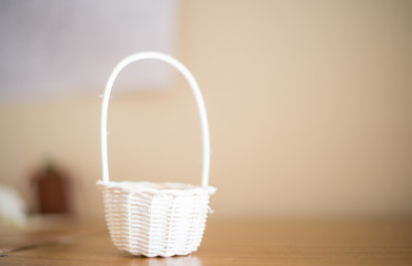 Blurred bamboo basket