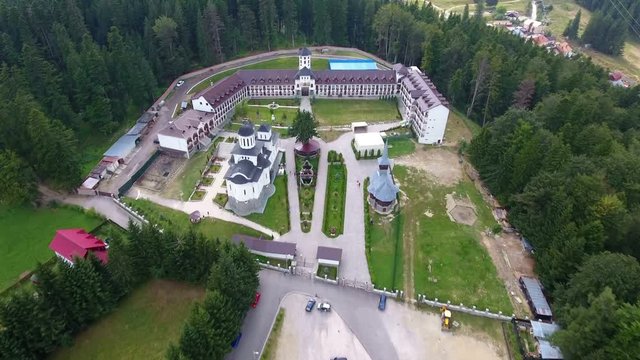 Aerial view of Caraiman Monastery - Busteni, Romania 1