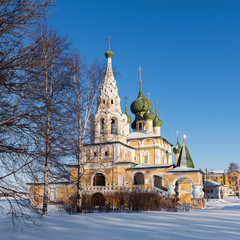 Church of St John the Baptist in Uglich in winter, Russia
