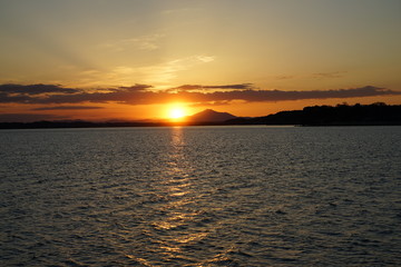 Obraz premium 涸沼の夕景