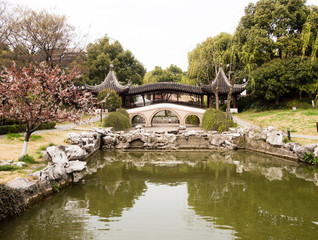 Springtime at classical Chinese garden in Suzhou