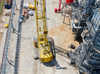 Crawler crane is on site during installation