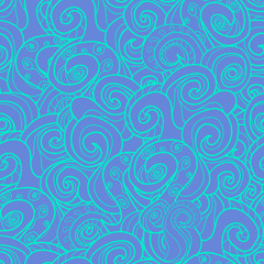 hand-drawn pattern with swirls and waves, vector.