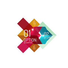 Geometric abstract composition with text and options