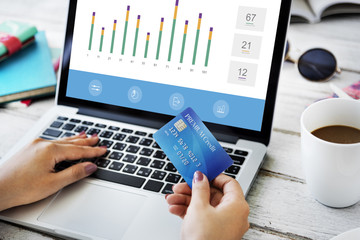 Business Chart Data Analysis Concept
