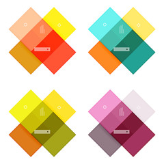 Colorful stripes infographic templates set