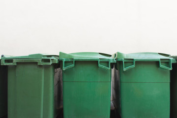 Green city trash cans