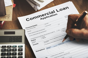 Commercial Loan Application Banking Shopping Concept