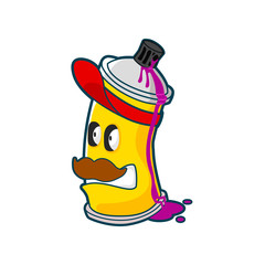 Aerosol graffiti paint spray. Graffiti spray paint. Monster. Hero. Hand drawn. Cartoon graffiti style. Vector illustration. T-shirt print. Poster. Logo. Emblem. Street art concept.