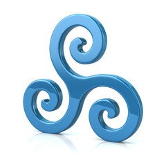 Blue triple spiral symbol