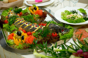 Stuffed fish on banquet