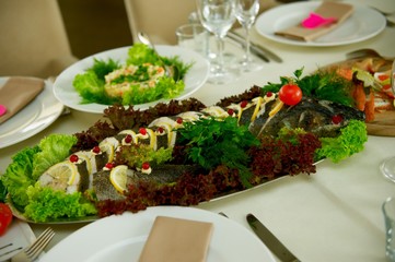 Stuffed fish on banquet