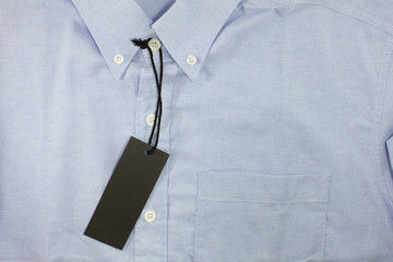 blank price tag on formal shirt