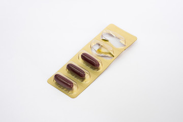 Ginseng capsules in foil blister pack