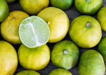 Lemon lime ripe slice half