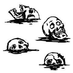 graphic skull set vector illustration
