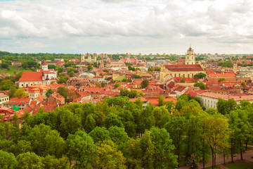 Fototapeta na wymiar view from the tower of Gediminas. panorama of Vilnius