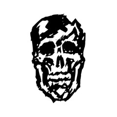 crashed skull vector illustration