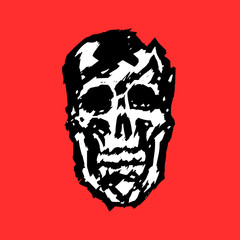 crashed skull vector illustration
