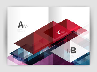 Abstract background with color triangles, annual report print backdrop