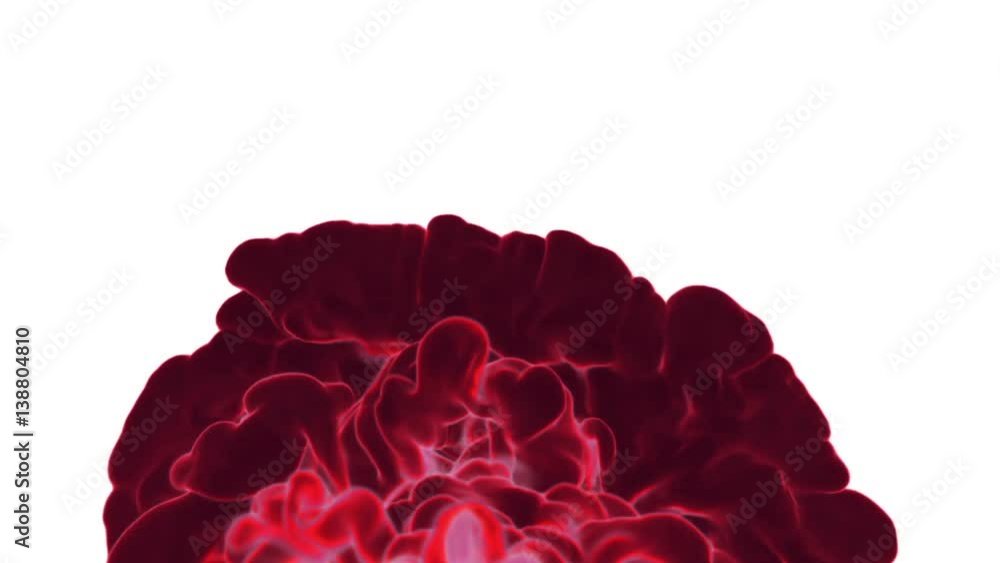 Poster volume effects dissolve red ink in water or massive fume in air. vfx for compositing with alpha mask