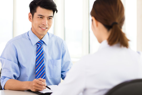 Recruiter checking the candidate during job interview
