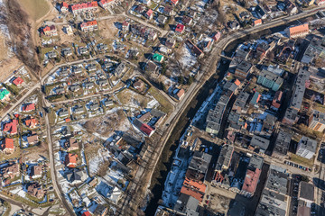 aerial  view of the Ladek Zdroj town