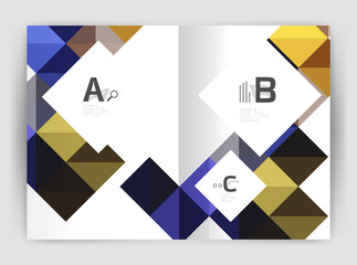 Modern minimalistic geometrical square business leaflet template