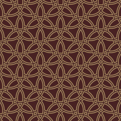 Seamless vector golden ornament in arabian style. Geometric abstract background. Pattern for wallpapers and backgrounds