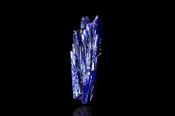 kleiner blauer Azurit, schwarzer Hintergrund, Kristall, Mineral, Heilstein