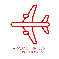 Airplane thin icon