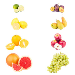 Mix from different colorful raw fruits