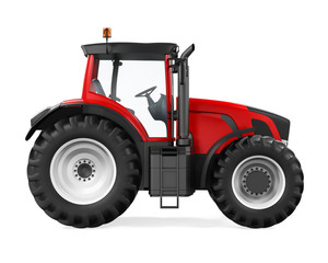 Red Tractor Isolated