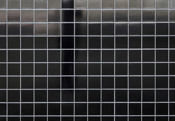 pattern of square black ceramic tiles and shadow