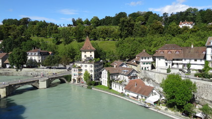 Fototapeta na wymiar Blick auf die Untertorbrücke in Bern